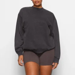 BOYFRIEND FLEECE CREWNECK PULLOVER | ASH