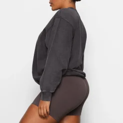 BOYFRIEND FLEECE CREWNECK PULLOVER | ASH