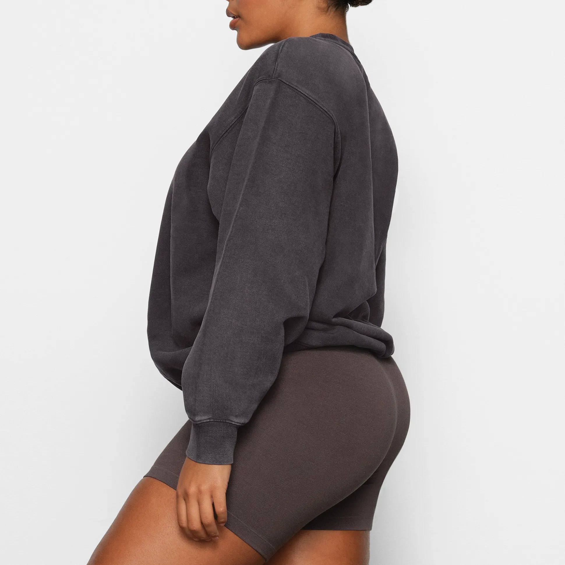 BOYFRIEND FLEECE CREWNECK PULLOVER | ASH