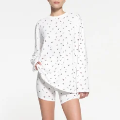 BOYFRIEND LONG SLEEVE T-SHIRT AND BOXER SET | SKI PRINT