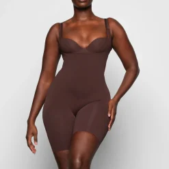BUTT ENHANCING OPEN BUST BODYSUIT | COCOA