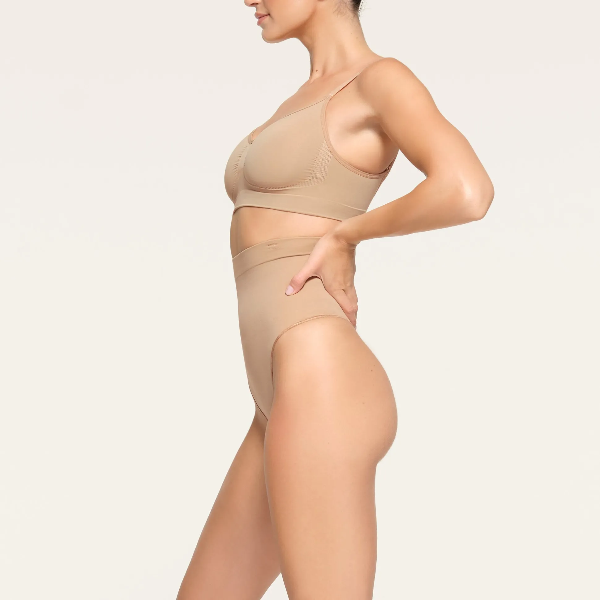 CORE CONTROL HIGH-WAISTED THONG | CLAY
