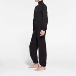 COTTON FLEECE CLASSIC QUARTER ZIP PULLOVER | ONYX
