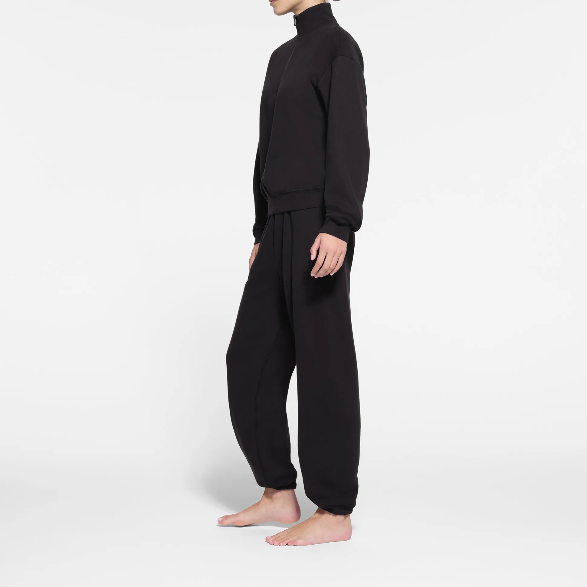 COTTON FLEECE CLASSIC QUARTER ZIP PULLOVER | ONYX