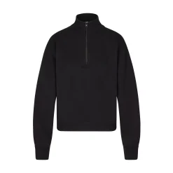 COTTON FLEECE CLASSIC QUARTER ZIP PULLOVER | ONYX