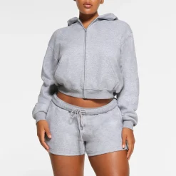 COTTON FLEECE CLASSIC SHORT | HEATHER GREY