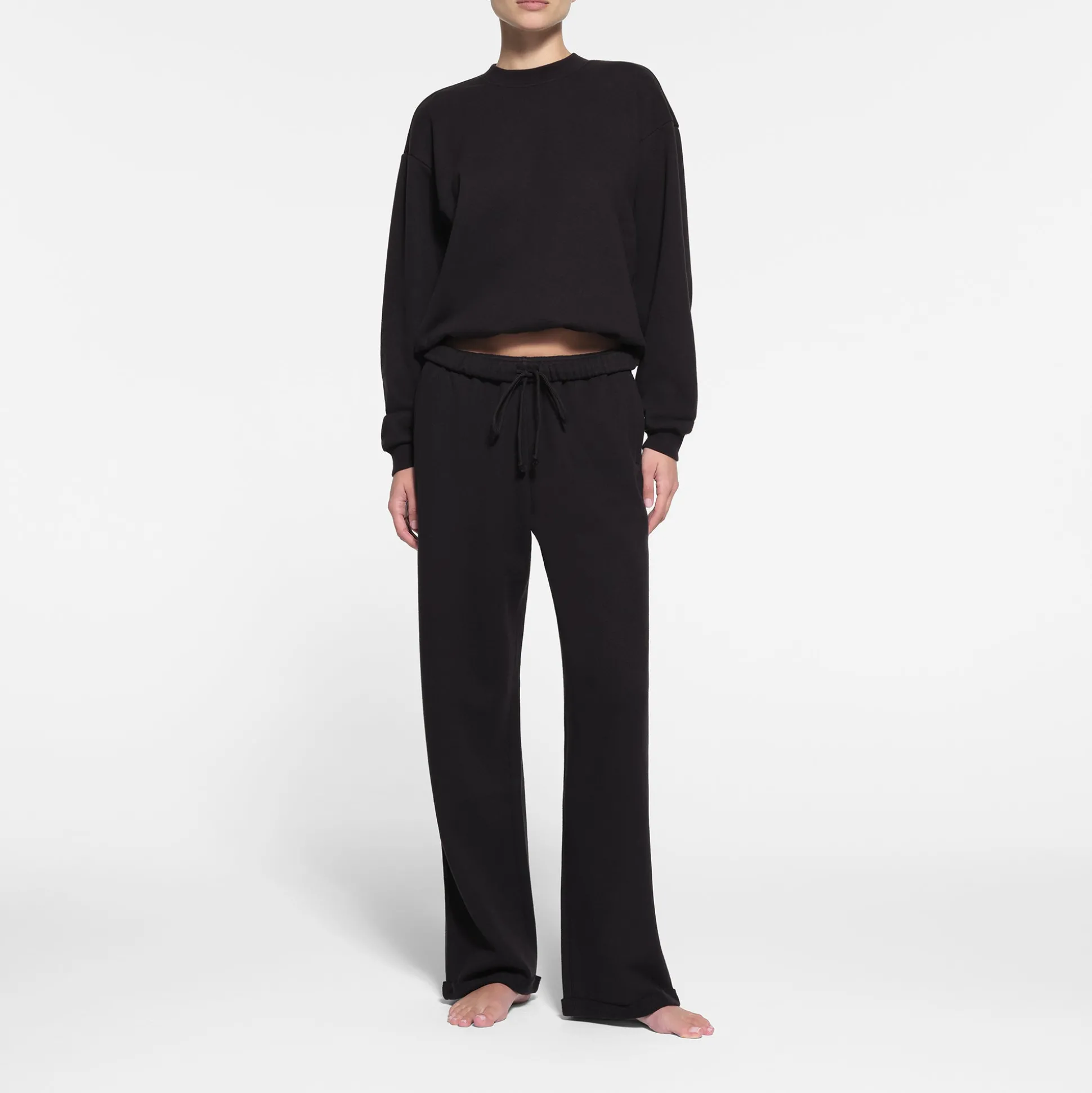 COTTON FLEECE CLASSIC STRAIGHT LEG PANT | ONYX