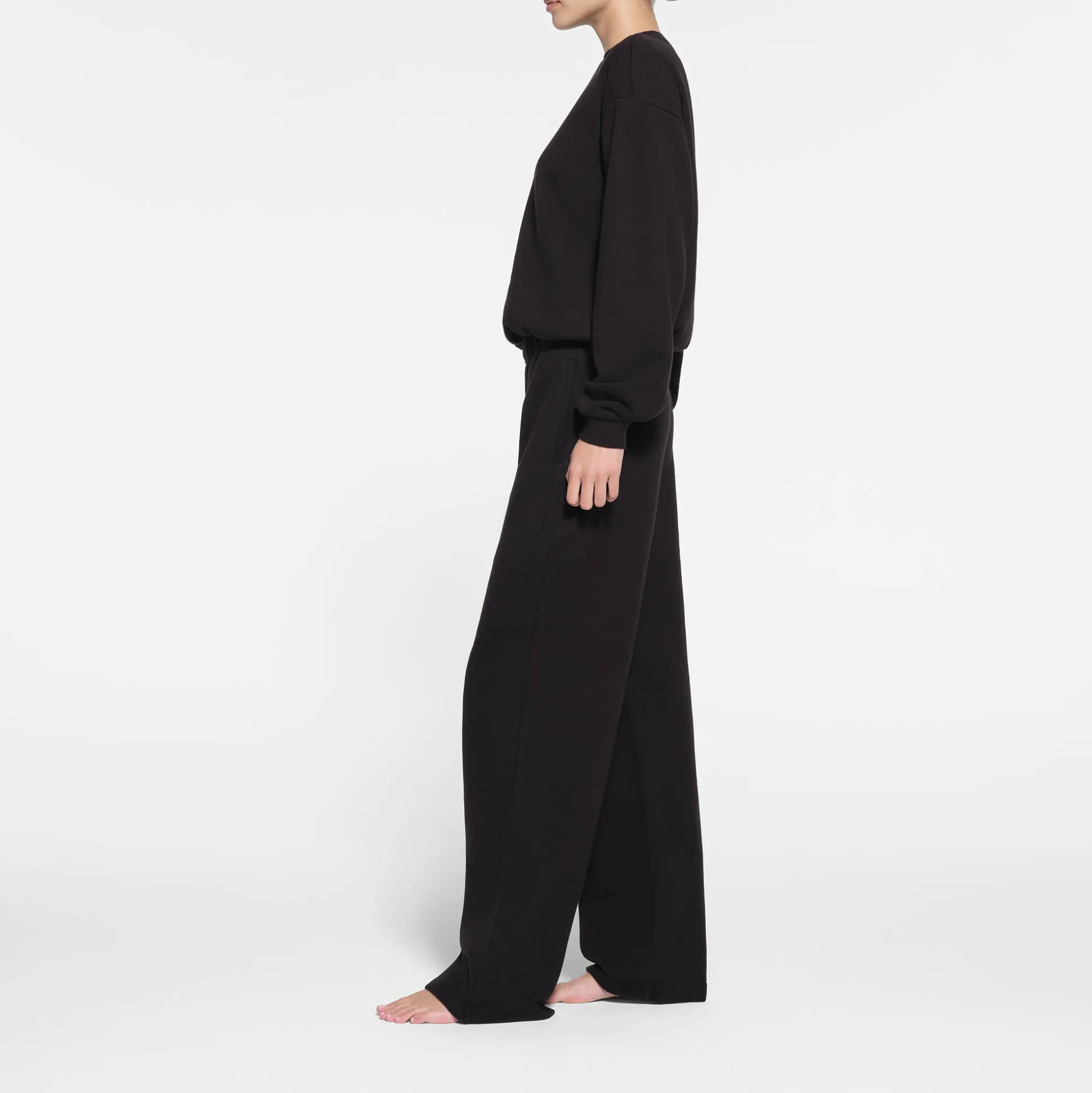 COTTON FLEECE CLASSIC STRAIGHT LEG PANT | ONYX