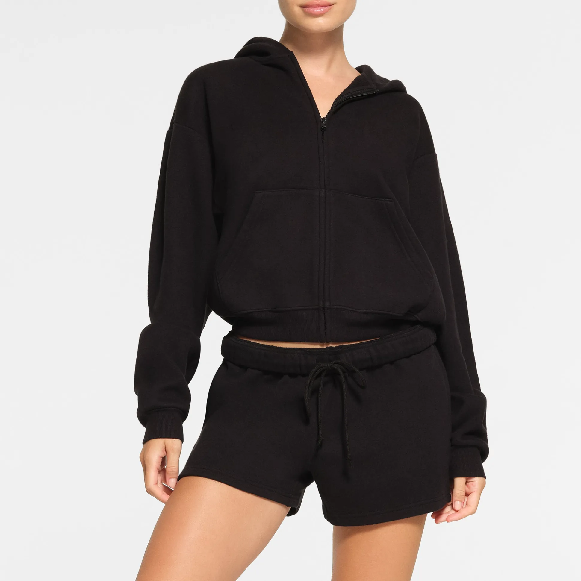 COTTON FLEECE CLASSIC ZIP UP HOODIE | ONYX