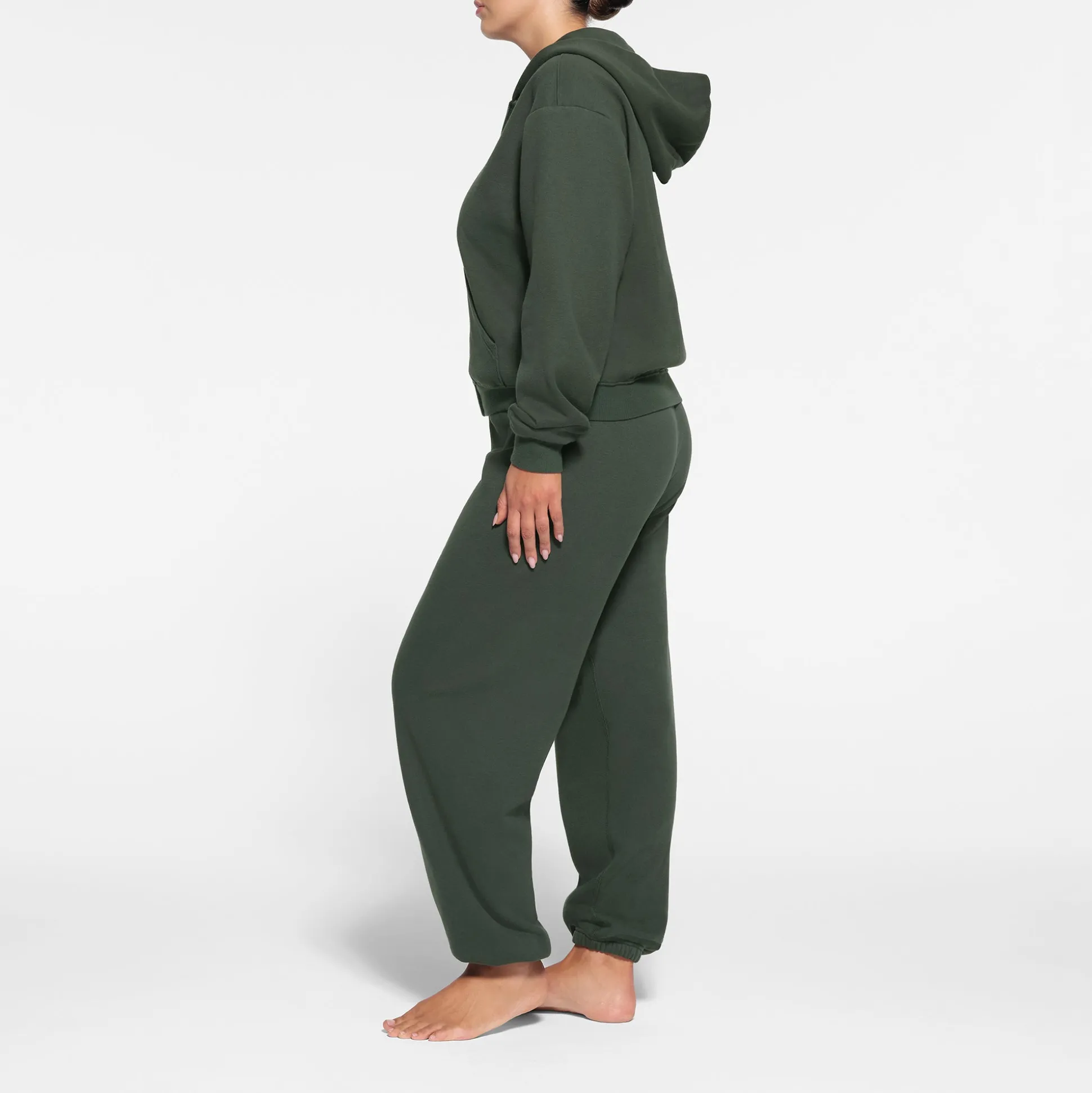 COTTON FLEECE CLASSIC ZIP UP HOODIE | SPRUCE