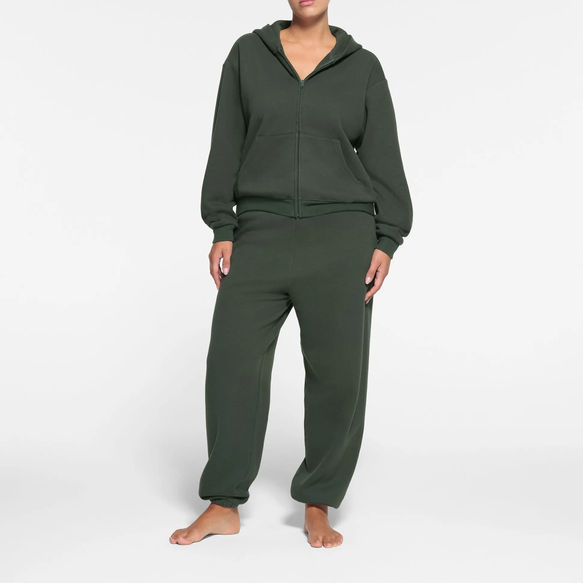 COTTON FLEECE CLASSIC ZIP UP HOODIE | SPRUCE