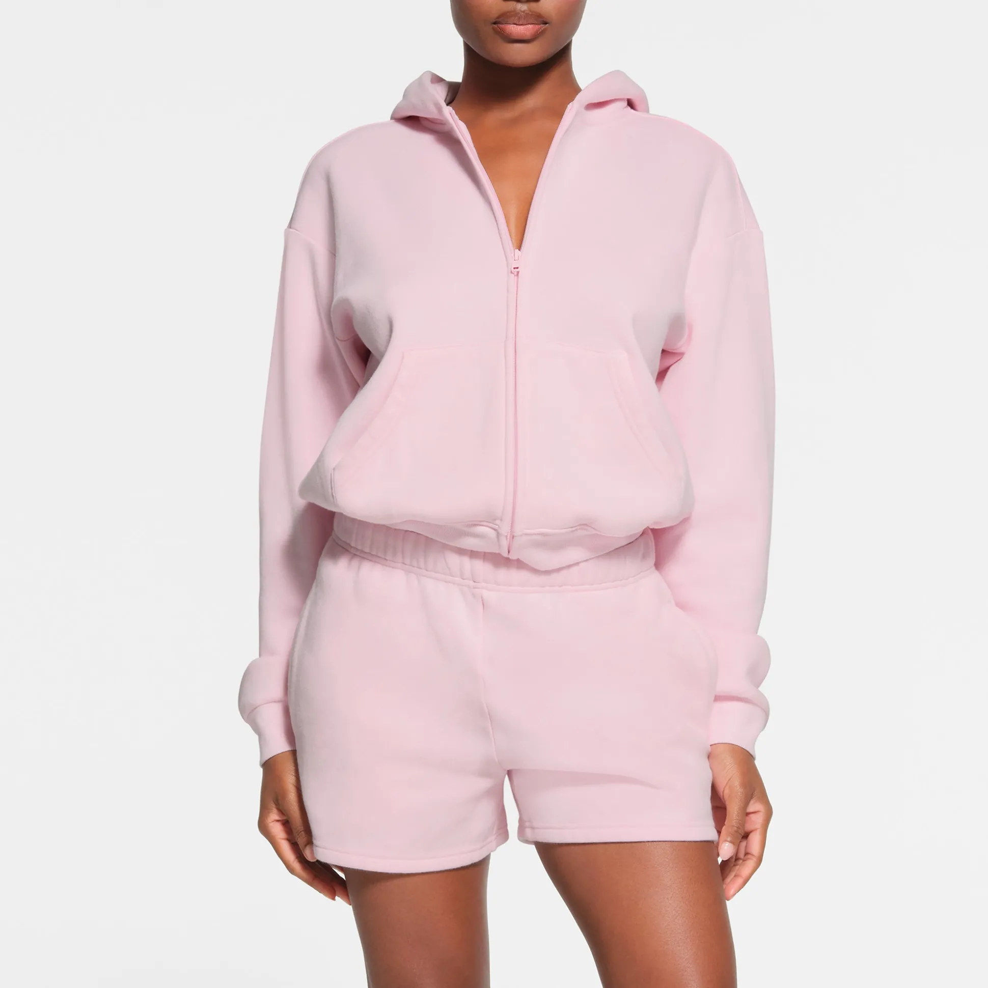 COTTON FLEECE CLASSIC ZIP UP HOODIE | CHERRY BLOSSOM