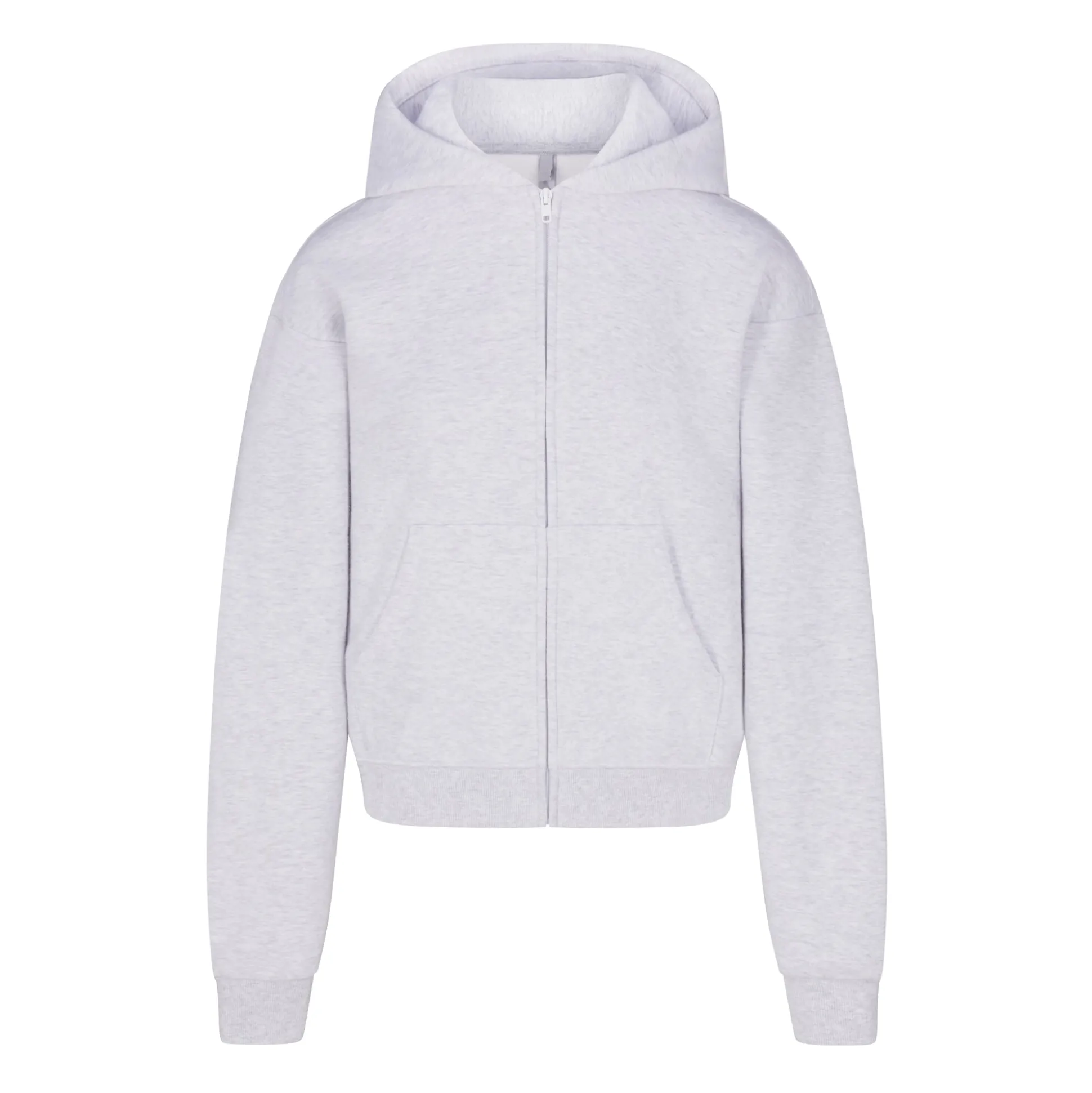 COTTON FLEECE CLASSIC ZIP UP HOODIE | LIGHT HEATHER GREY
