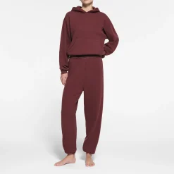 COTTON FLEECE JOGGER | OXBLOOD