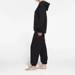 COTTON FLEECE OVERSIZED HOODIE | ONYX