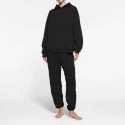 COTTON FLEECE OVERSIZED HOODIE | ONYX