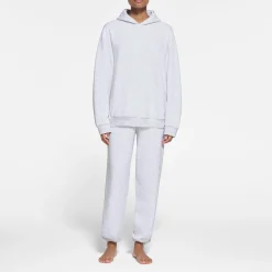 COTTON FLEECE OVERSIZED HOODIE | LIGHT HEATHER GREY
