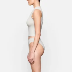 COTTON JERSEY CHEEKY TANGA | LIGHT HEATHER GREY