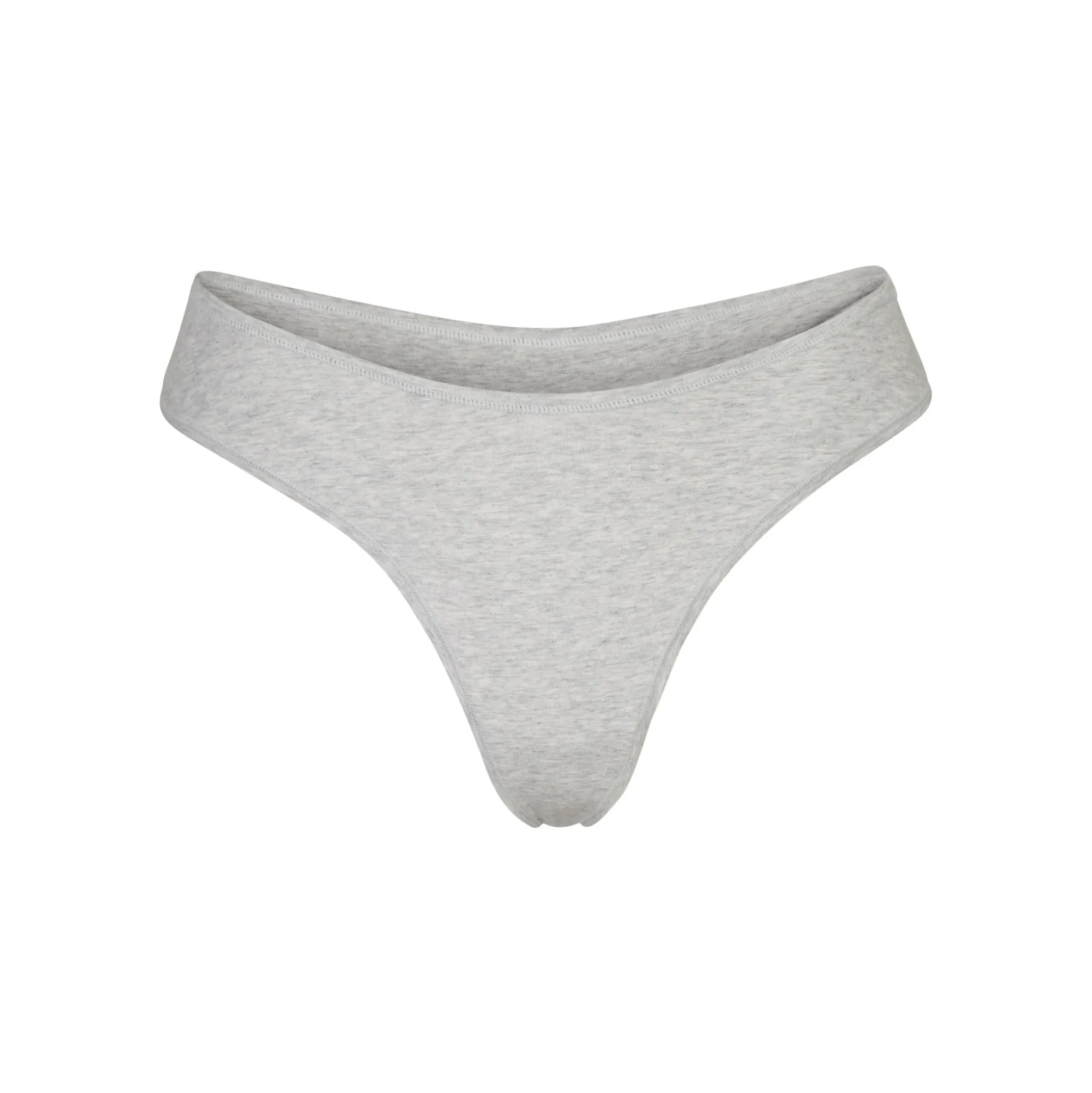 COTTON JERSEY DIPPED THONG | LIGHT HEATHER GREY