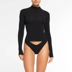 COTTON JERSEY LONG SLEEVE TURTLENECK | SOOT