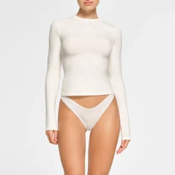 COTTON JERSEY LONG SLEEVE T-SHIRT | MARBLE