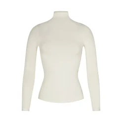 COTTON JERSEY LONG SLEEVE TURTLENECK | BONE