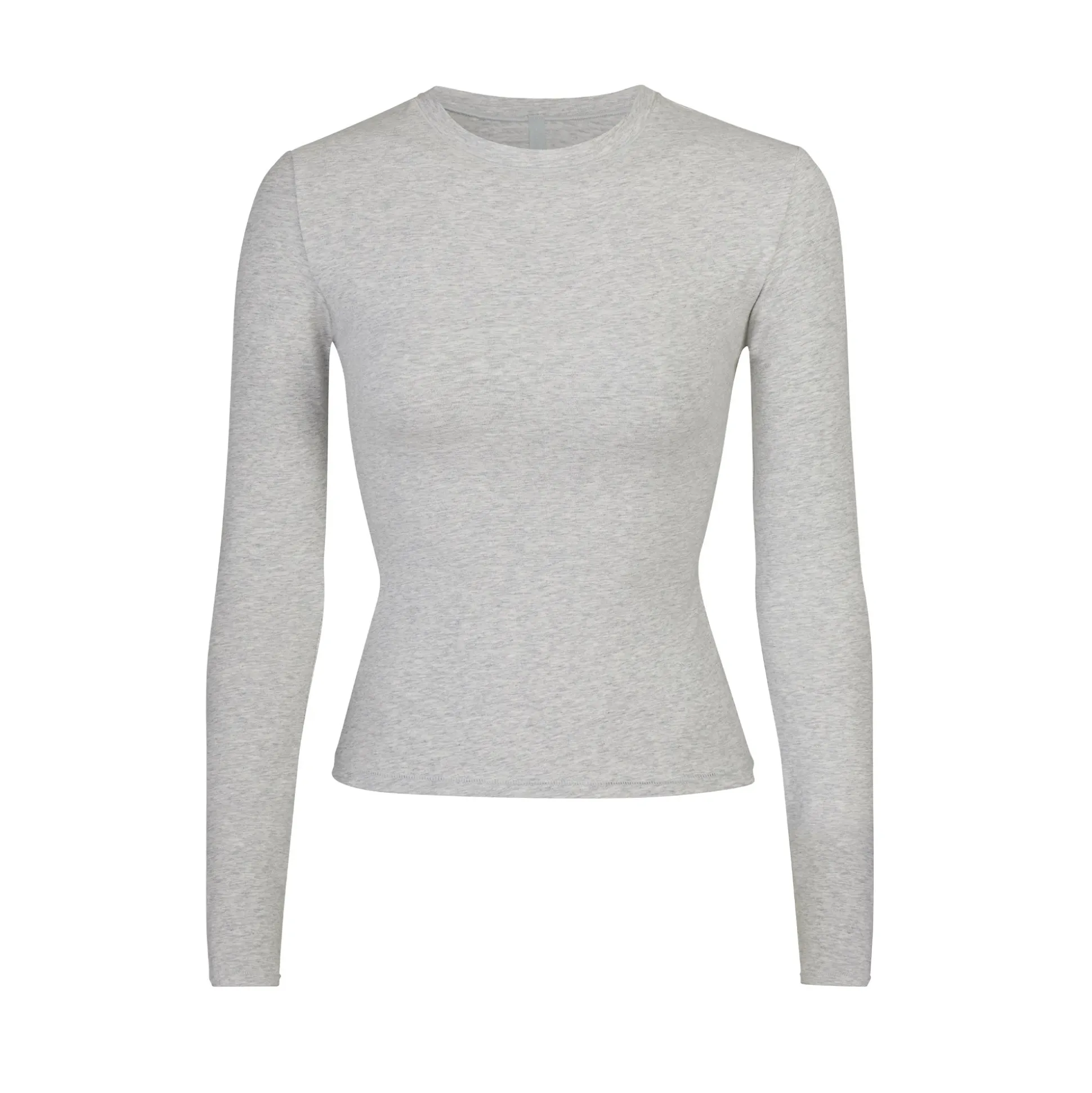 COTTON JERSEY LONG SLEEVE T-SHIRT | LIGHT HEATHER GREY