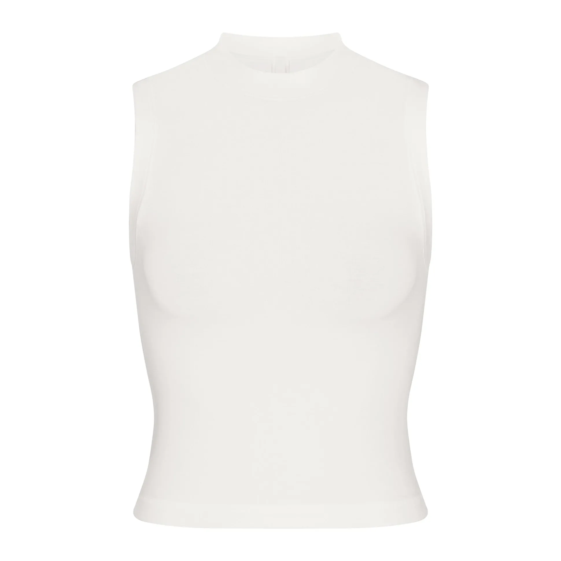 COTTON JERSEY MOCK NECK TANK | MARBLE