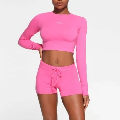 COTTON JERSEY SHORT | HOT PINK