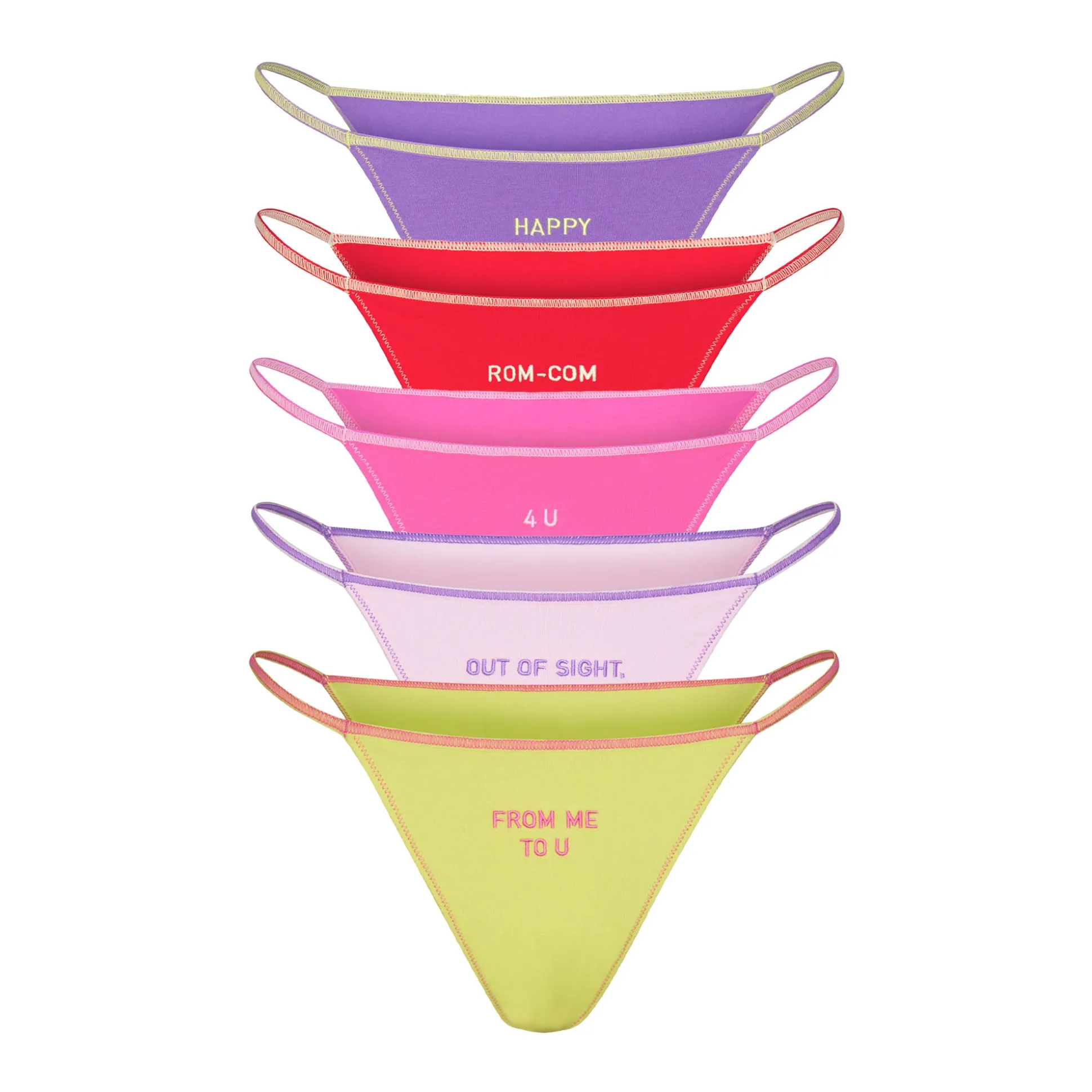 COTTON JERSEY STRING BIKINI 5-PACK | DAFFODIL BABY PINK MULTI