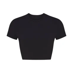 COTTON JERSEY SUPER CROPPED T-SHIRT | SOOT