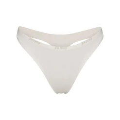 COTTON LOGO DIPPED THONG | MARBLE