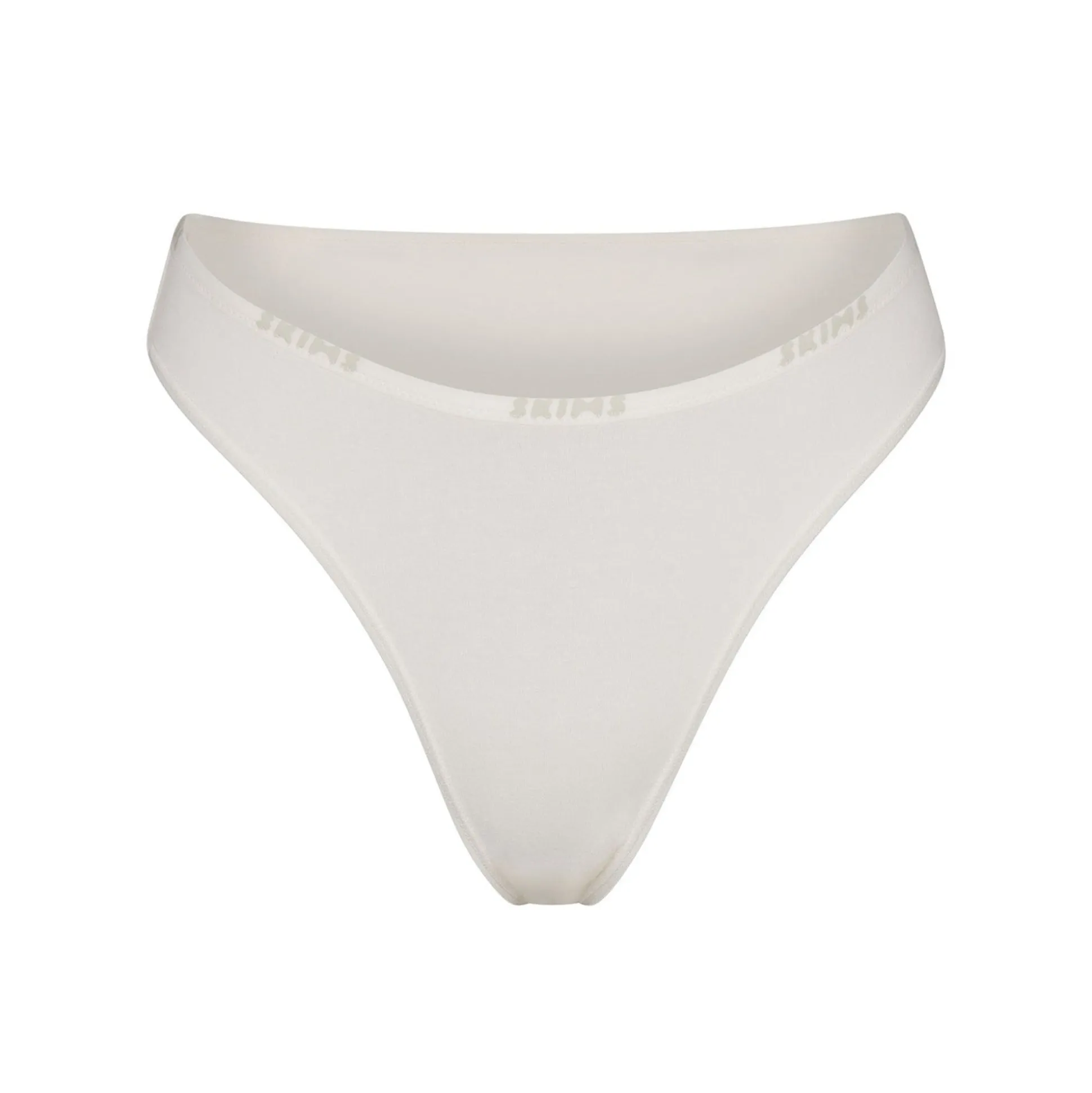COTTON LOGO HIGH LEG BIKINI | MARBLE