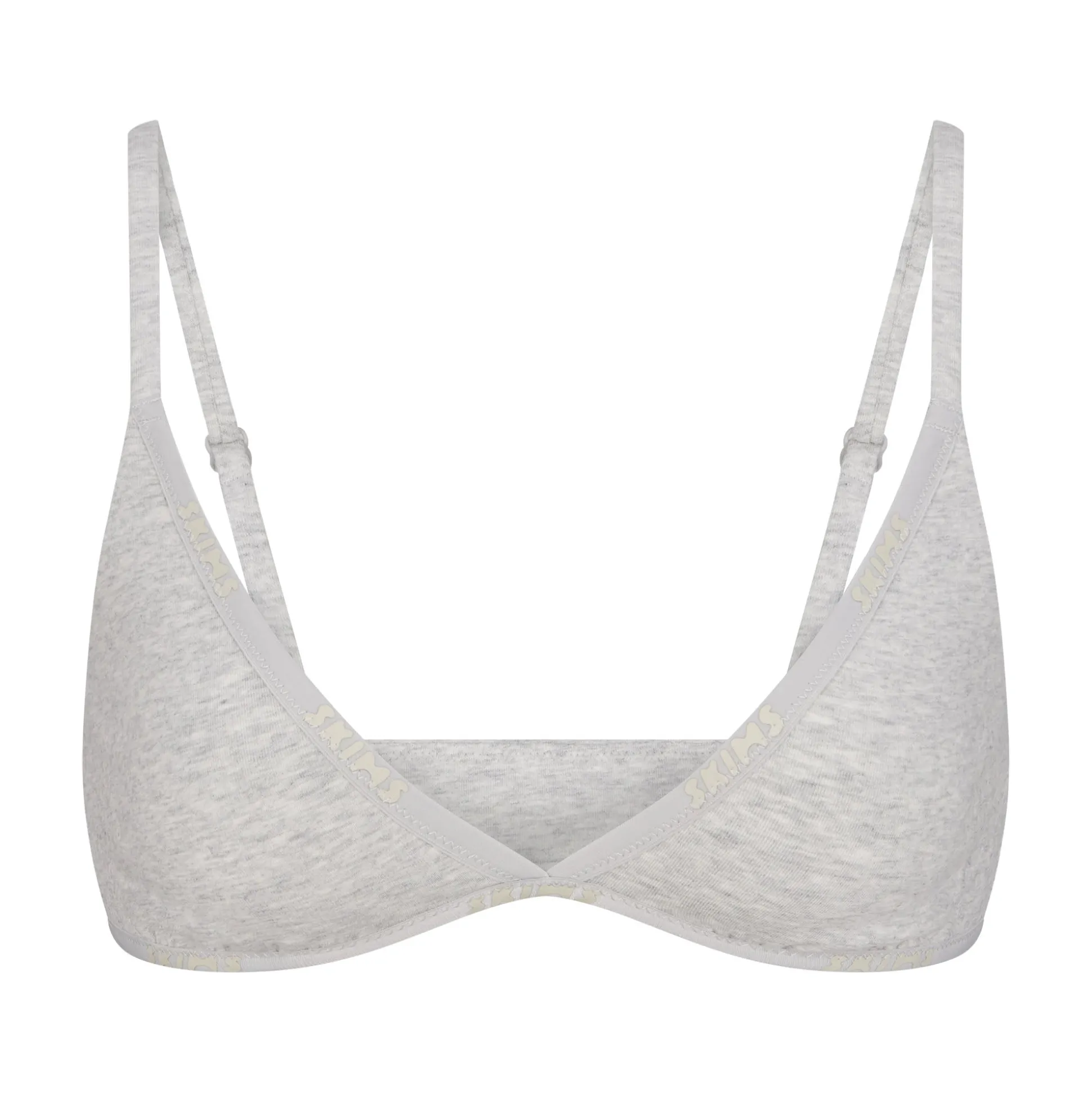 COTTON LOGO MINI TRIANGLE BRALETTE | LIGHT HEATHER GREY