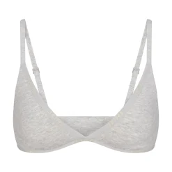 COTTON LOGO MINI TRIANGLE BRALETTE | LIGHT HEATHER GREY