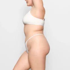 COTTON LOGO STRING THONG | MARBLE