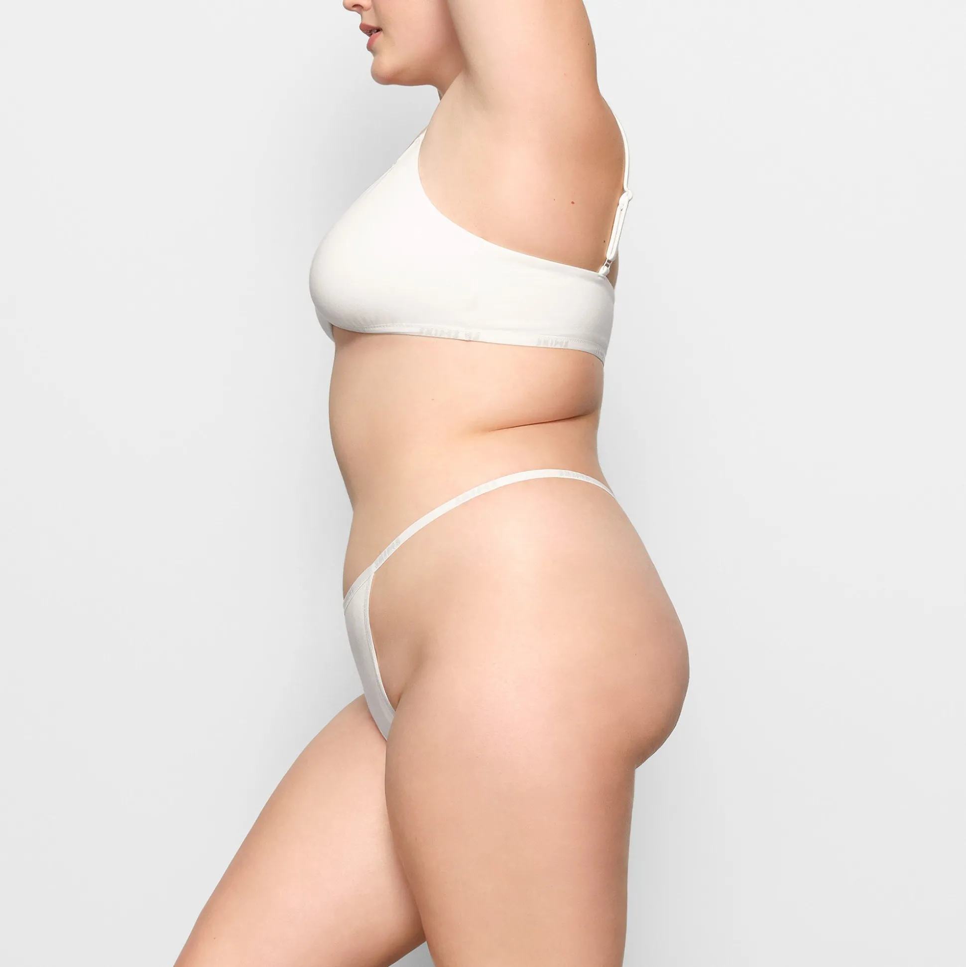 COTTON LOGO STRING THONG | MARBLE