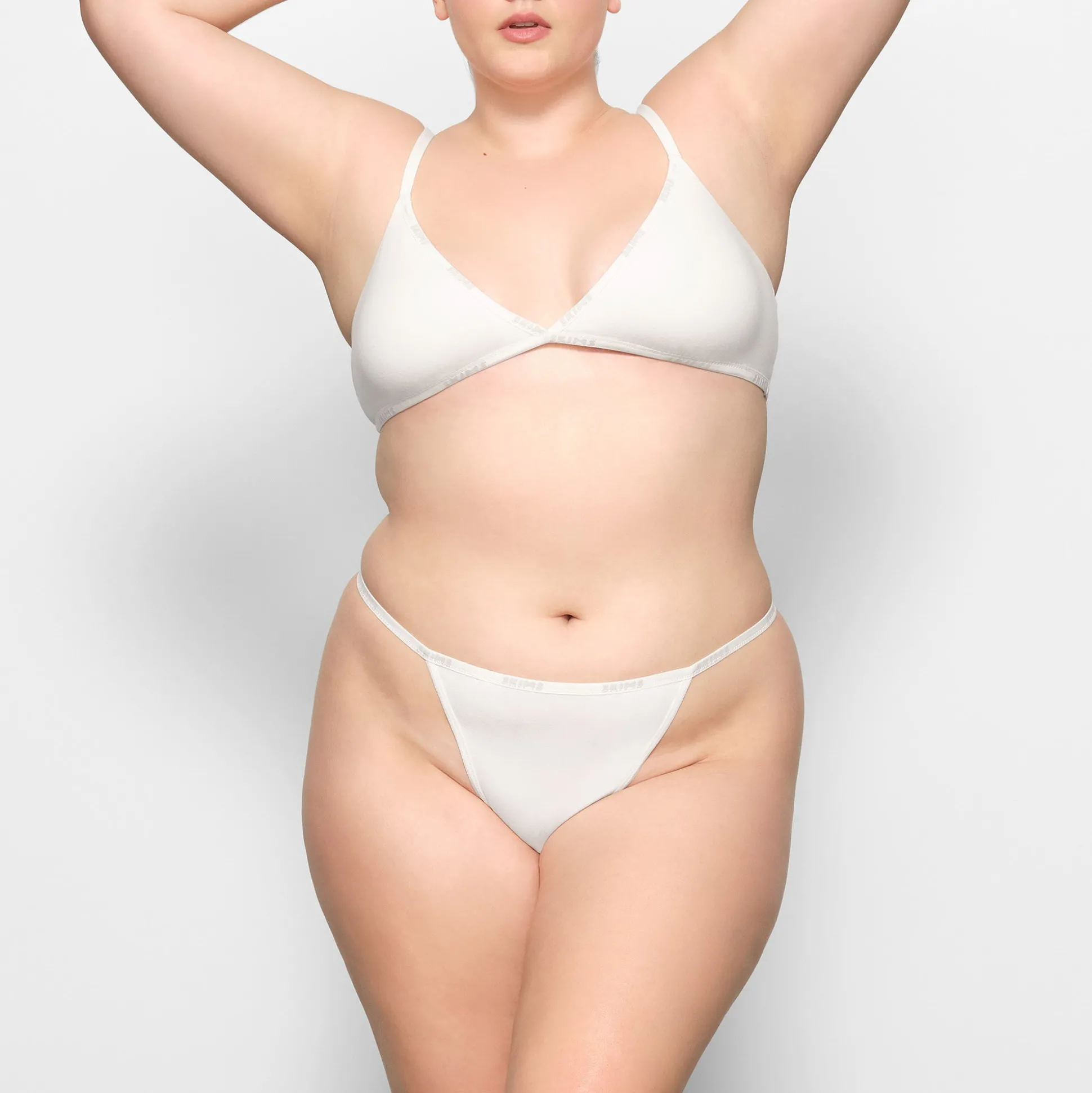 COTTON LOGO STRING THONG | MARBLE