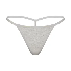 COTTON LOGO STRING THONG | LIGHT HEATHER GREY
