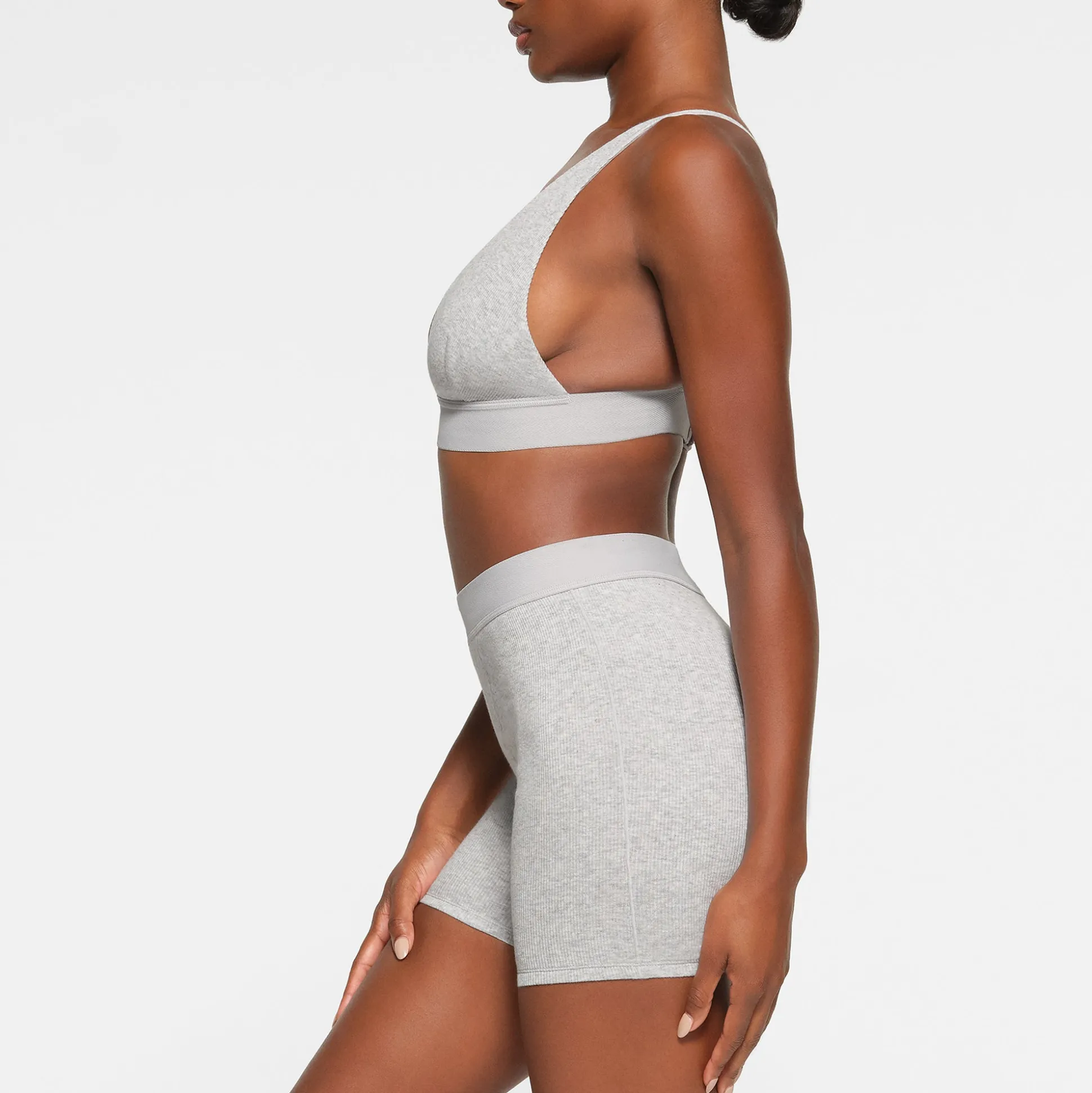 COTTON RIB BOXER | LIGHT HEATHER GREY