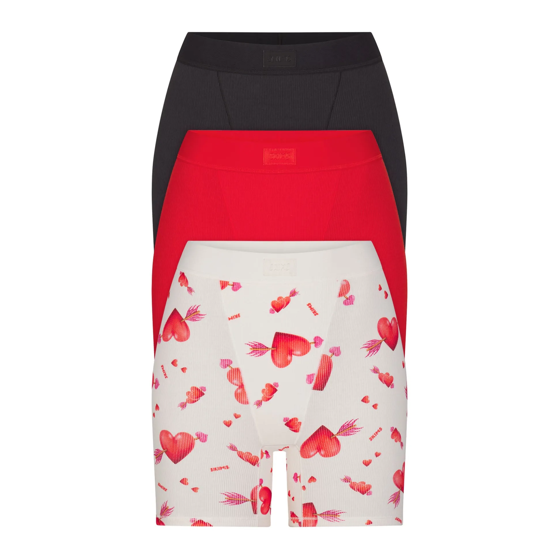 COTTON RIB BOXER 3-PACK | HEART AND ARROW MULTI