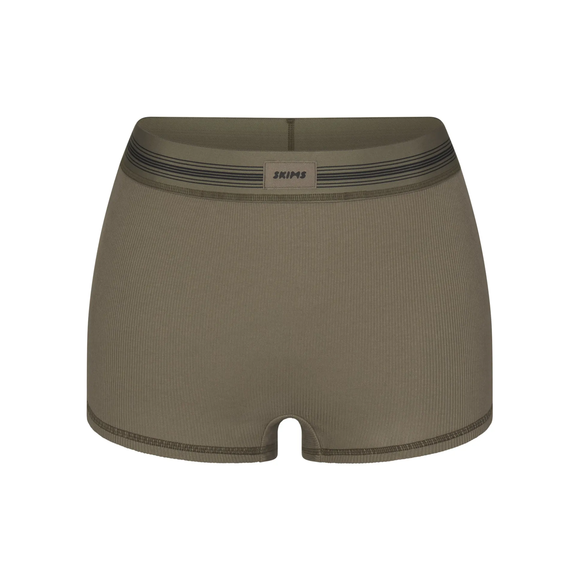 COTTON RIB BOY SHORT | ARMY MULTI
