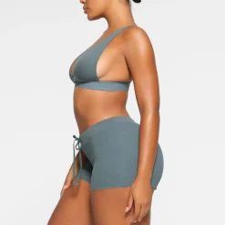 COTTON RIB DRAWSTRING SHORT | KYANITE