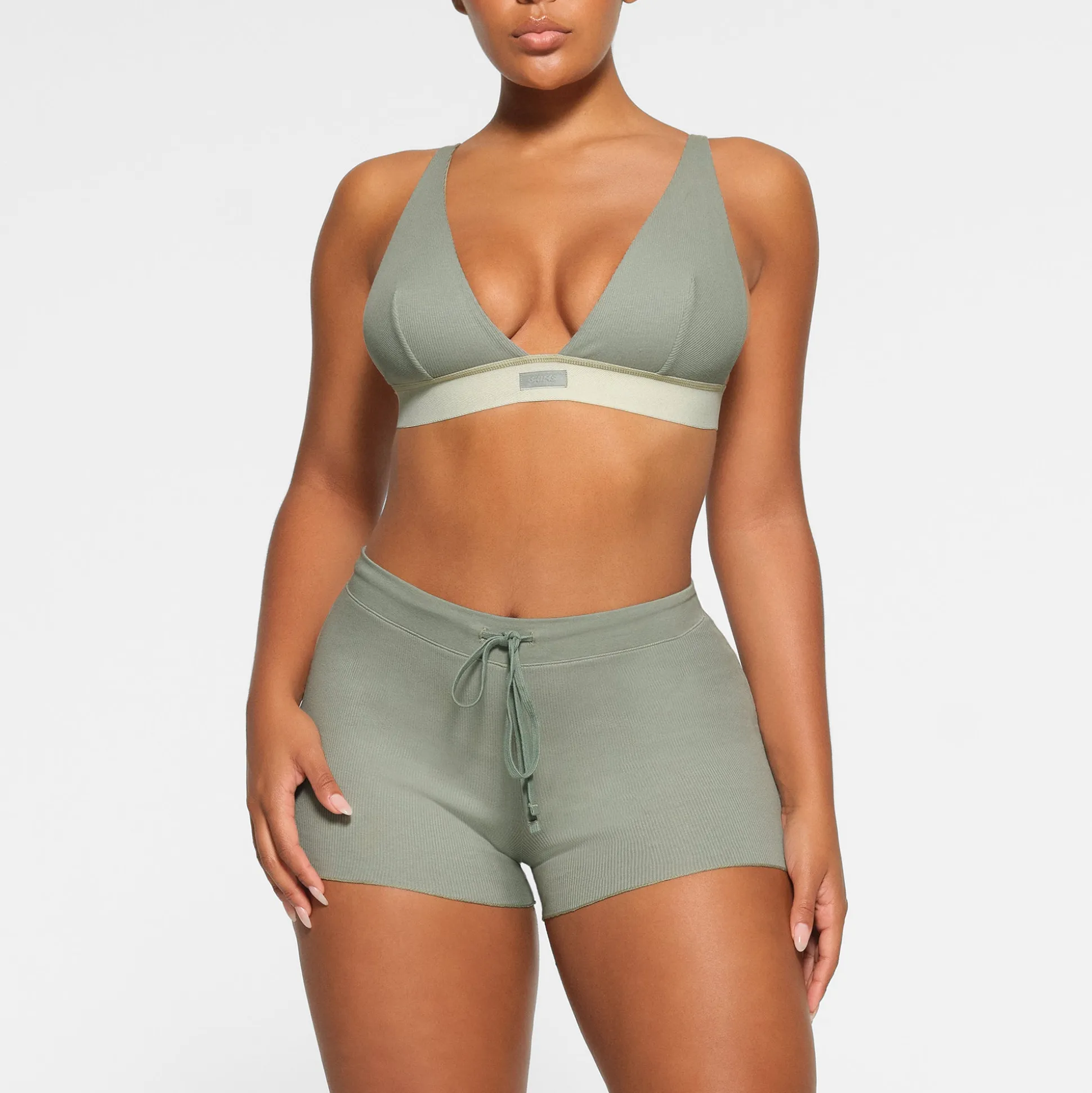 COTTON RIB DRAWSTRING SHORT | MINERAL