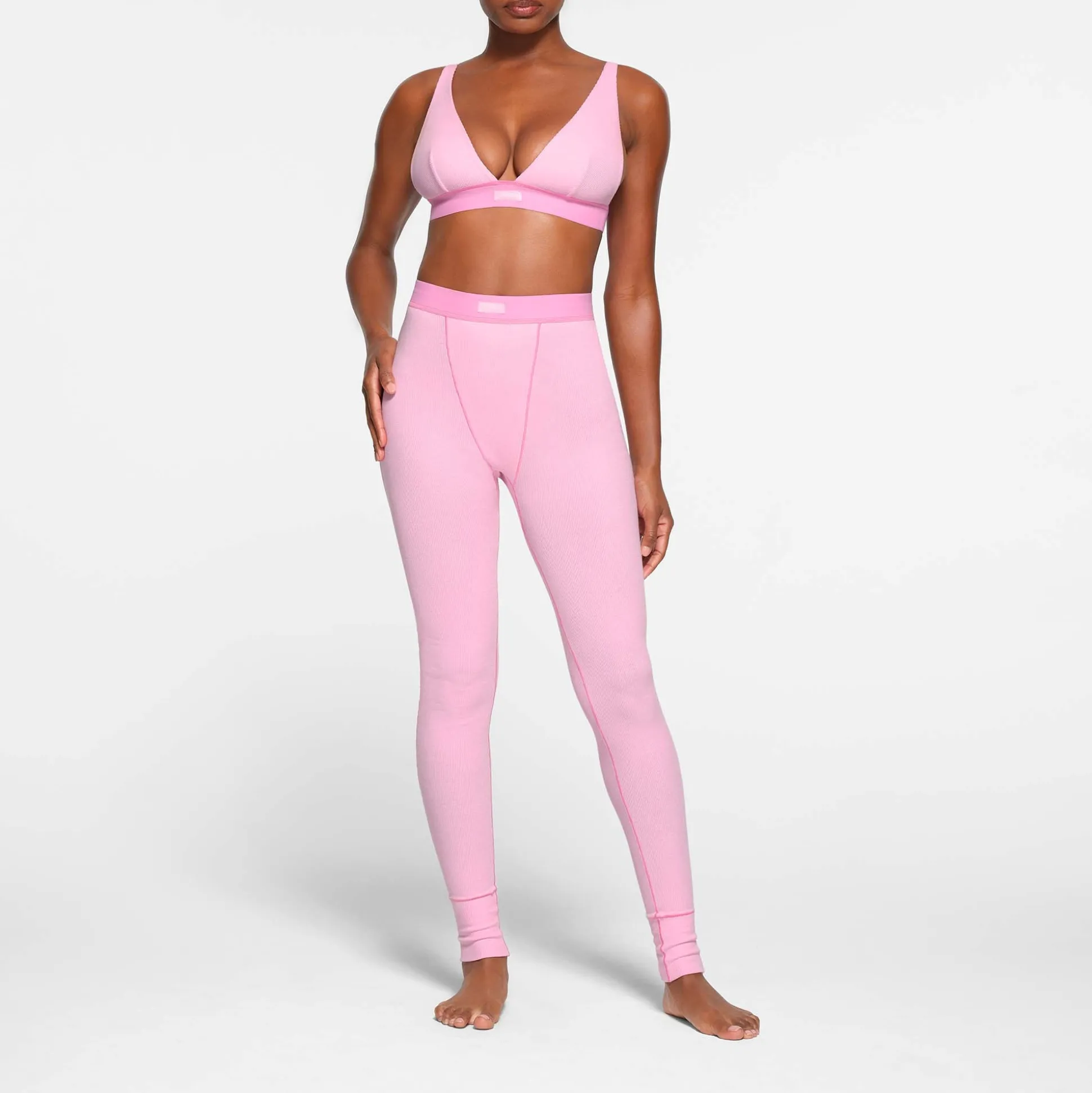 COTTON RIB LEGGING | BUBBLE GUM