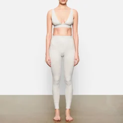 COTTON RIB LEGGING | LIGHT HEATHER GREY