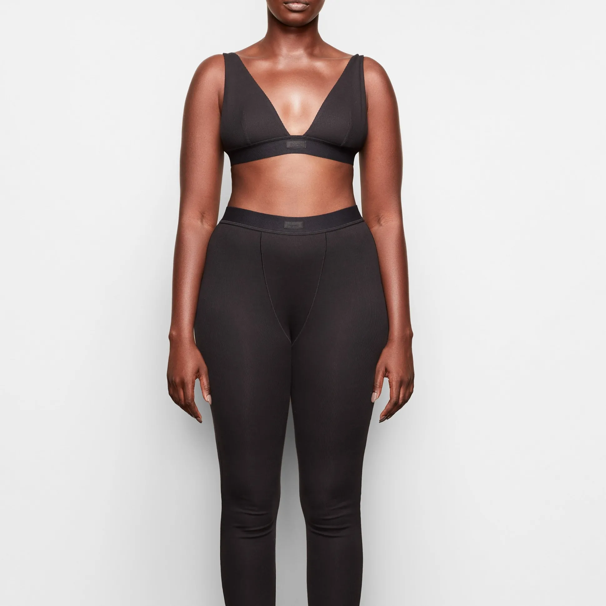 COTTON RIB LEGGING | SOOT