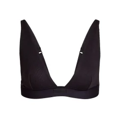 COTTON RIB PLUNGE BRALETTE | SOOT