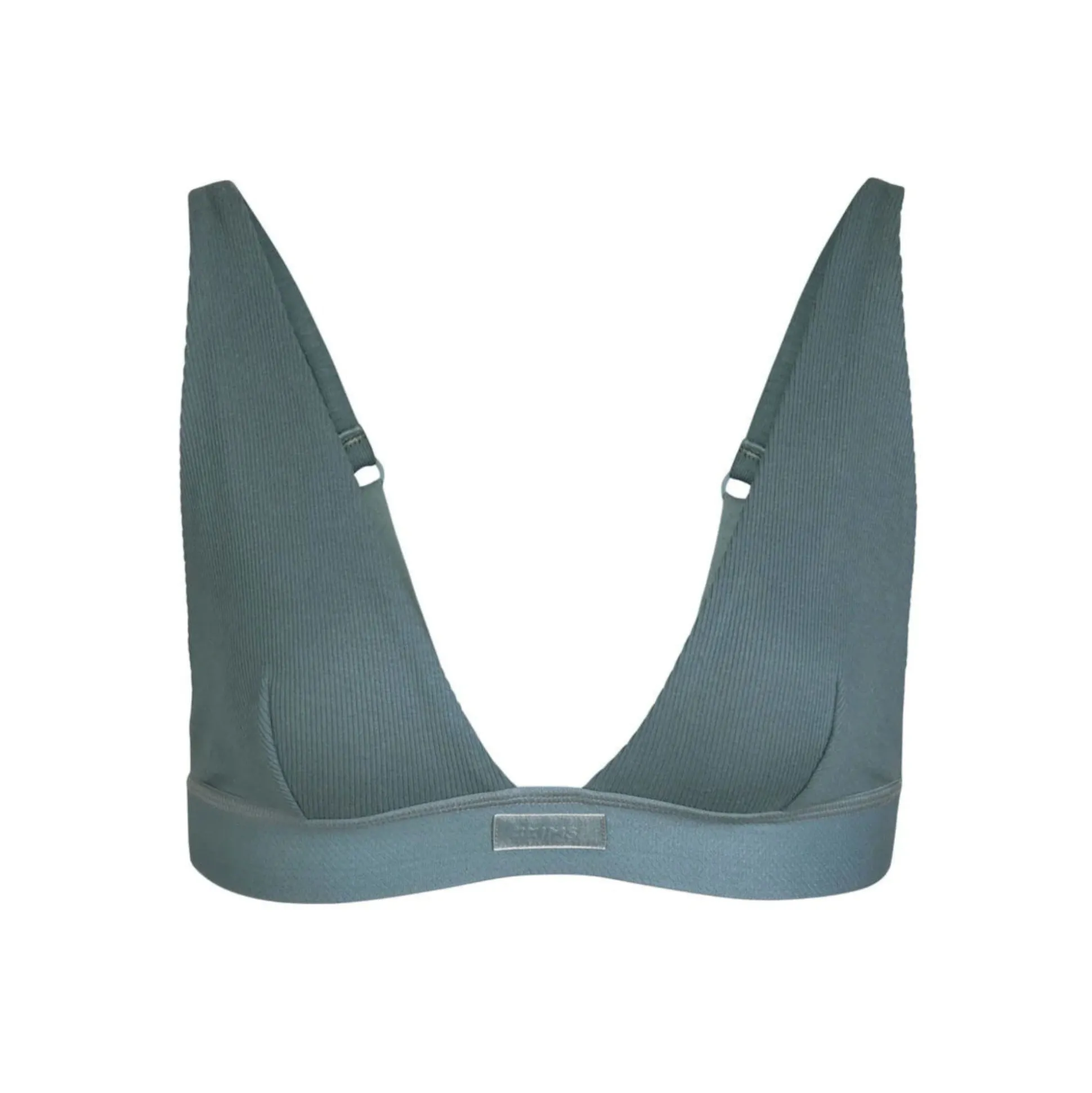 COTTON RIB PLUNGE BRALETTE | KYANITE