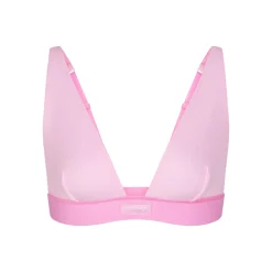 COTTON RIB PLUNGE BRALETTE | BUBBLE GUM